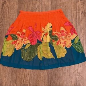 Floral Orange and Blue Skirt